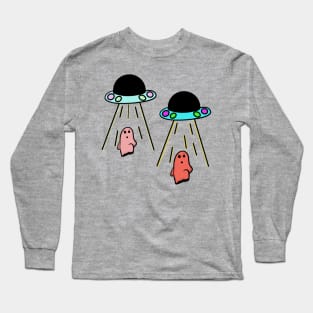 Ghosts being lifted into spaceship #1 Long Sleeve T-Shirt